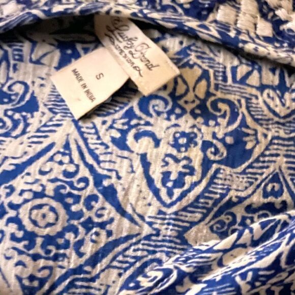 Lucky Brand | EUC Women’s Print Cotton Peasant Top Embroidered Detail Size S - Picture 11 of 11